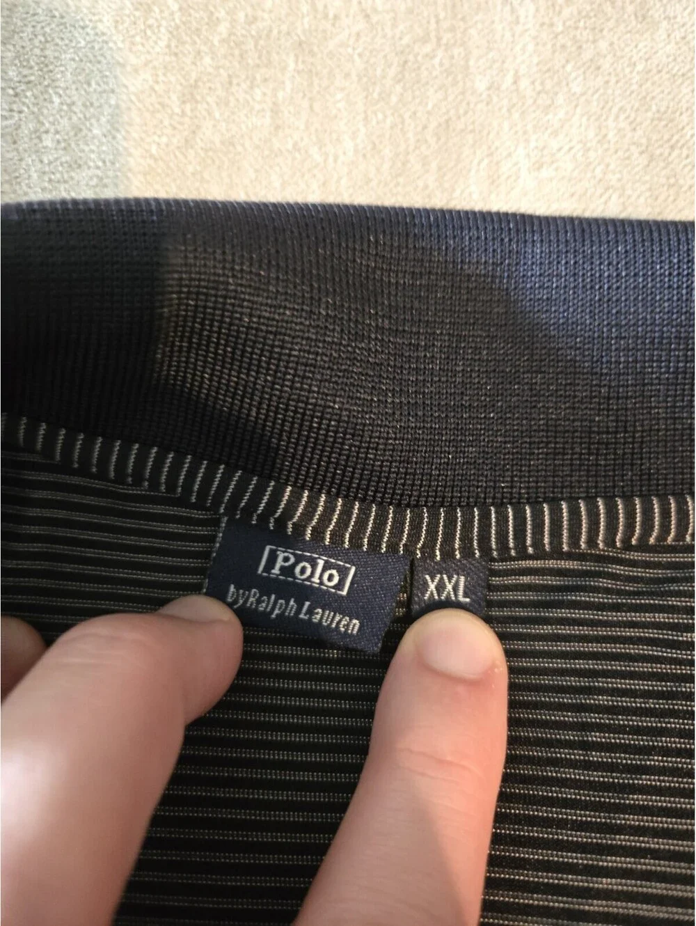 Polo Ralph Lauren Polo Shirt Men's Size XXL Blue Striped Pony Logo